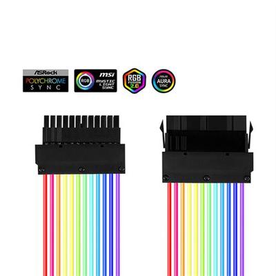 极速霓彩线2代 24Pin 8Pin*3 延长发光线镀银线神光同步R.GB电源