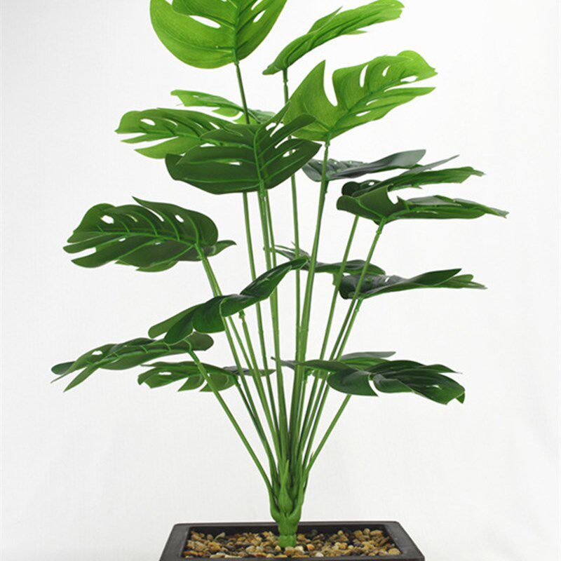 极速Artificial Pklants Green Palm Leaves Monstera Home Garde