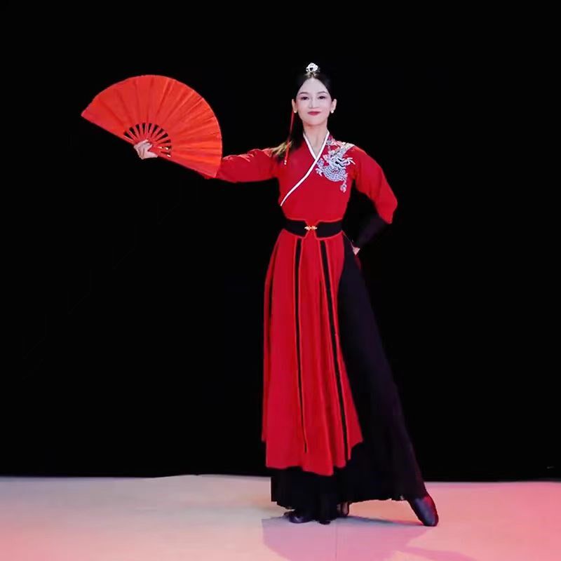 极速雪龙吟古典舞蹈服女s中国扇子舞艺考太极剑练功服侠客风表演