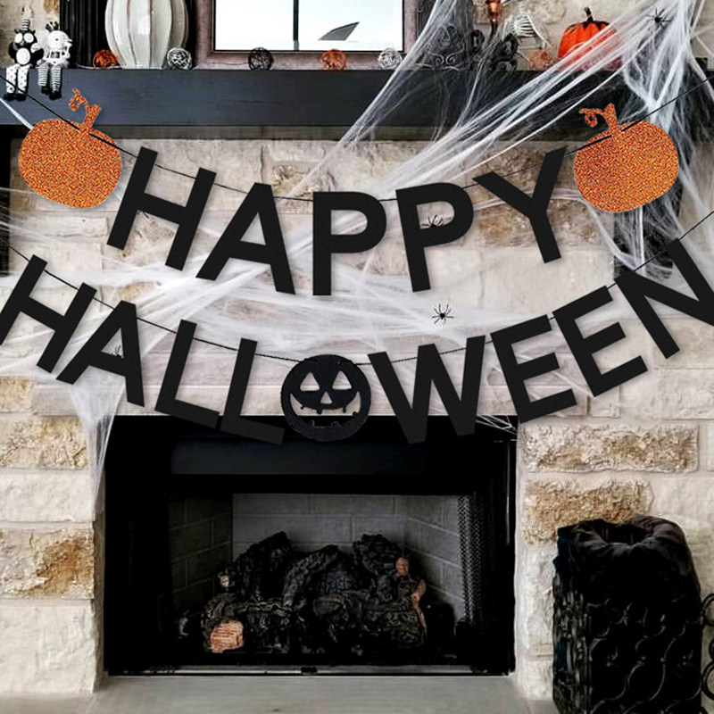 极速3pcs/set Halloween Decoration EHorror Pumpkin Bunting Fl