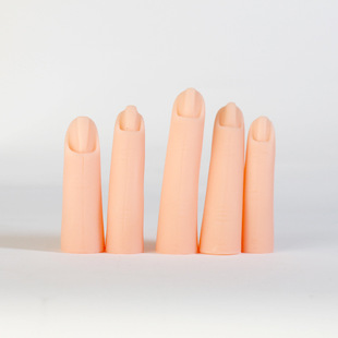 极速跨境新品美甲硅胶假手t指 练习手指手模型仿真假手指甲片5个/