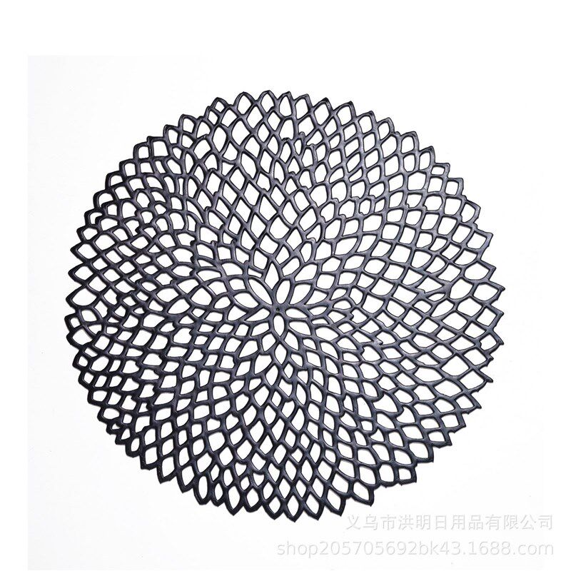 极速38cm Round kShape Dining Tableware Pad Hollow Out Flower