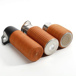 极速竹编保温杯保k温壶竹丝热水瓶水杯不锈钢便携户外旅行茶具个