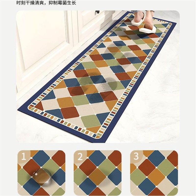 新品新款免洗可擦厨房地垫防滑防C油耐脏吸水垫子专用脚垫防水地,居家布艺,厨房地垫,淘宝优惠券,粉丝福利购,淘宝优惠卷