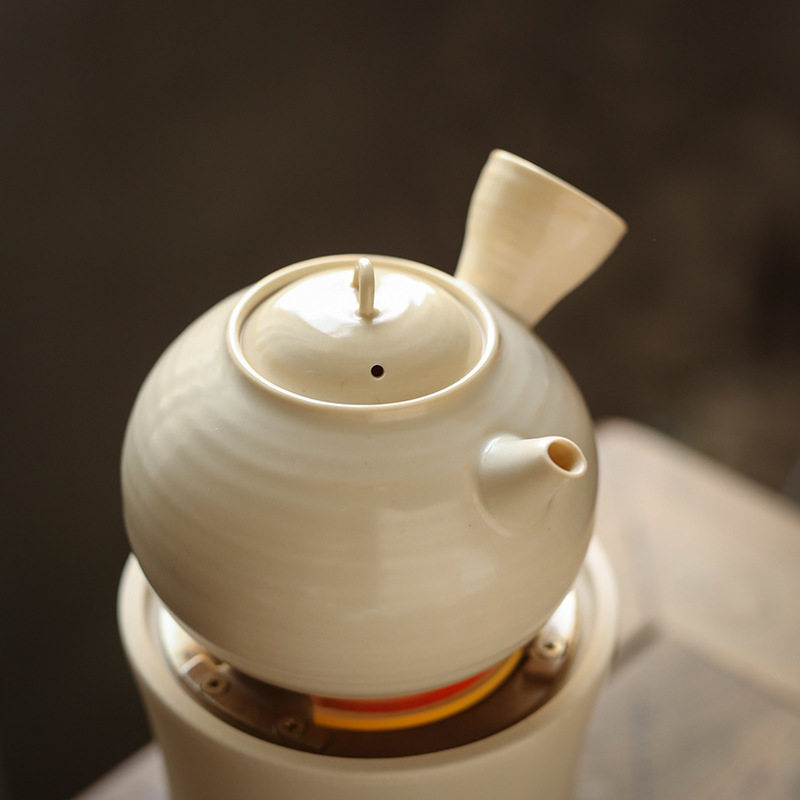 极速日式白泥侧把急须 复古苏打釉煮茶壶J 烧水壶炭炉电陶炉工夫,餐饮具,茶壶,淘宝优惠券,粉丝福利购,淘宝优惠卷