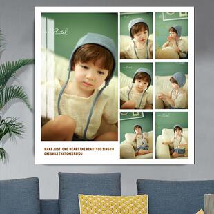 婴儿和儿童的四九格洗照片制作相框定制桌婚礼照片挂在墙上不打孔