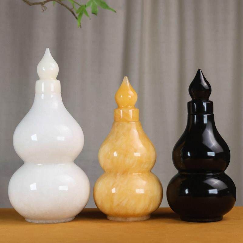 天然黄玉空心葫芦开 口白玉黑墨玉葫芦摆件乔迁礼品福禄客厅玄关,家居饰品,装饰摆件,淘宝优惠券,粉丝福利购,淘宝优惠卷