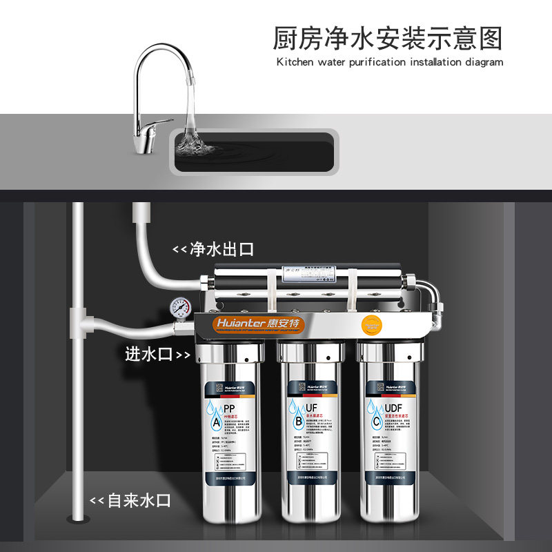 惠安特高能量磁化净水器家用直饮净水机自来水厨房龙头过滤磁化水