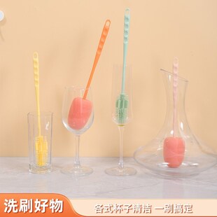 .小口径洗瓶子专用刷小口瓶子刷子加长柄瓶刷窄口细口酵素瓶酒瓶