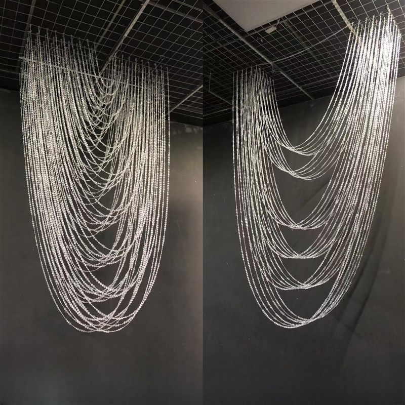 婚礼挂件行云流水婚礼堂水晶美B陈橱窗装饰婚庆背景新款道具珠帘