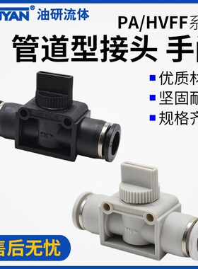 BLF HVFF气缸HVSF手阀PA管道接头BUC-4管式6节流8调速10开关阀12