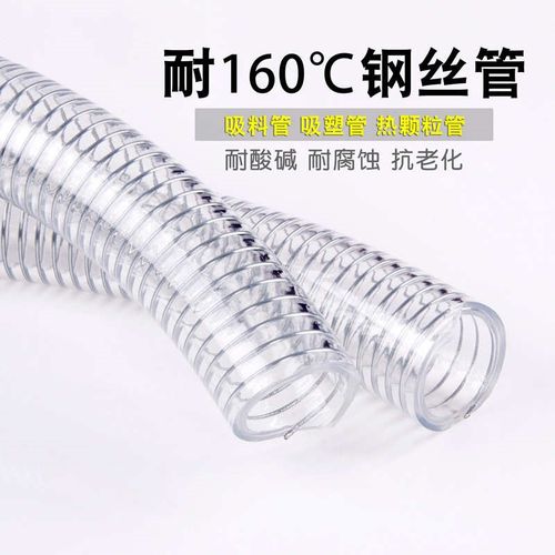 160不软管厂家管壁聚氨酯料耐高温pu吸吸热透明颗粒塑粘吸钢丝度