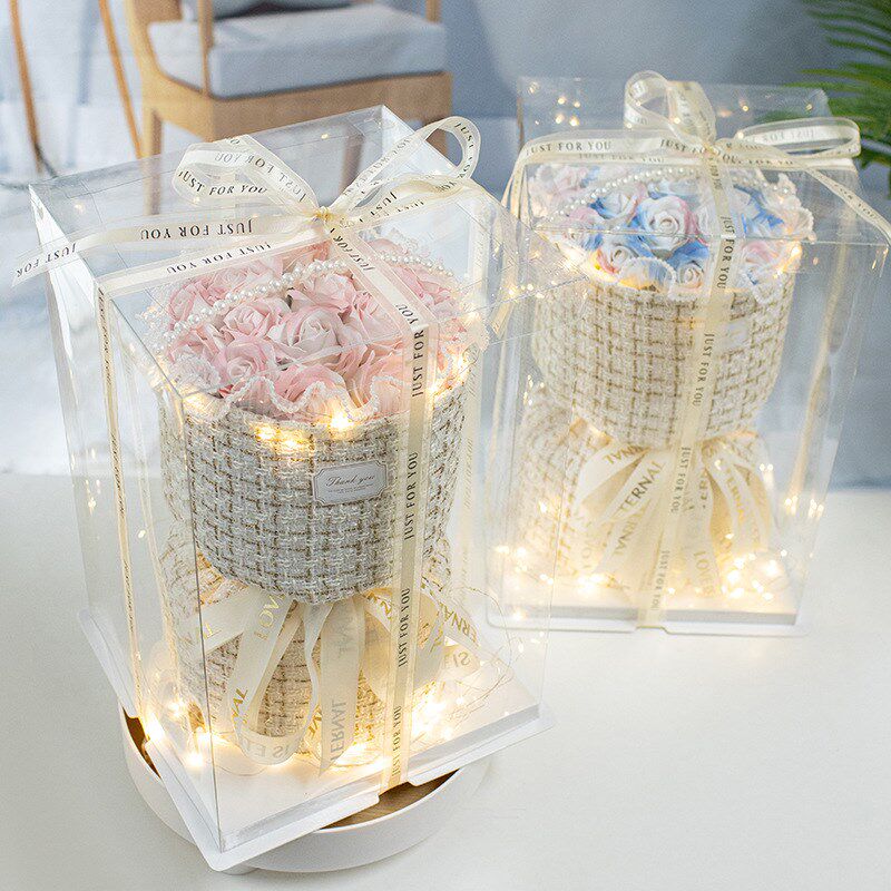 速发外兮礼盒装七夕节永生香皂玫朋花束生送礼物日瑰友闺蜜i