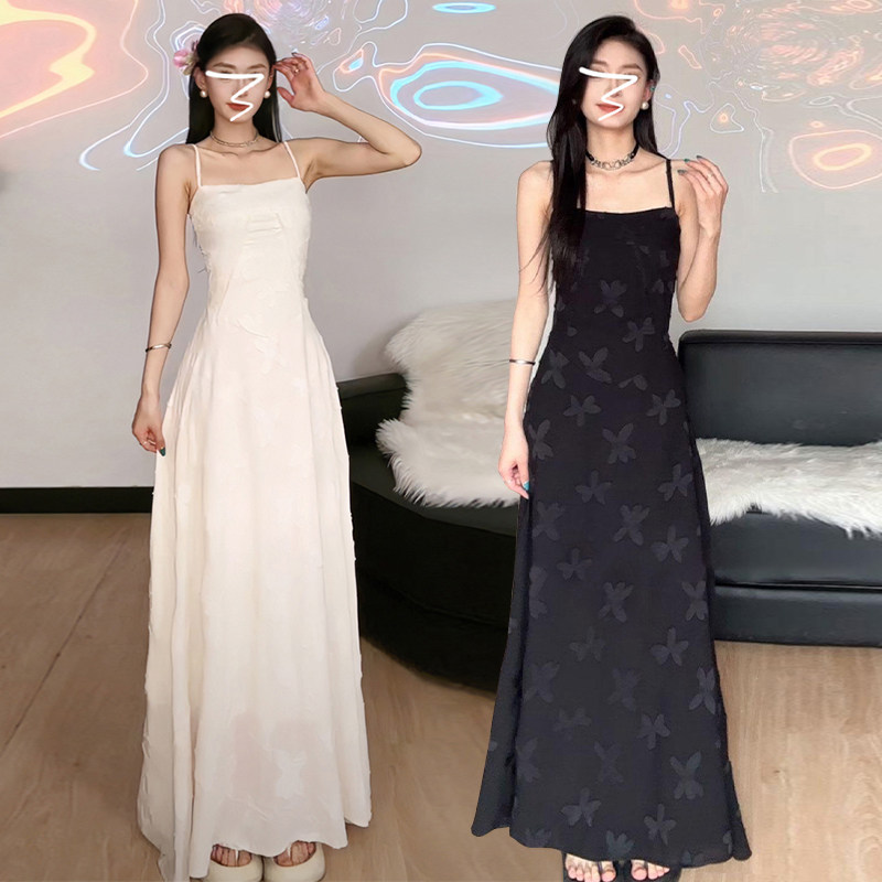 速发白吊色带连衣裙子夏季2身24新款法式绝美梨形0材超好看收腰长