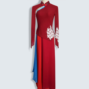 速发2演21年胶数民族舞蹈演出服少州秧歌表0服艺考服装 扇子舞秧歌