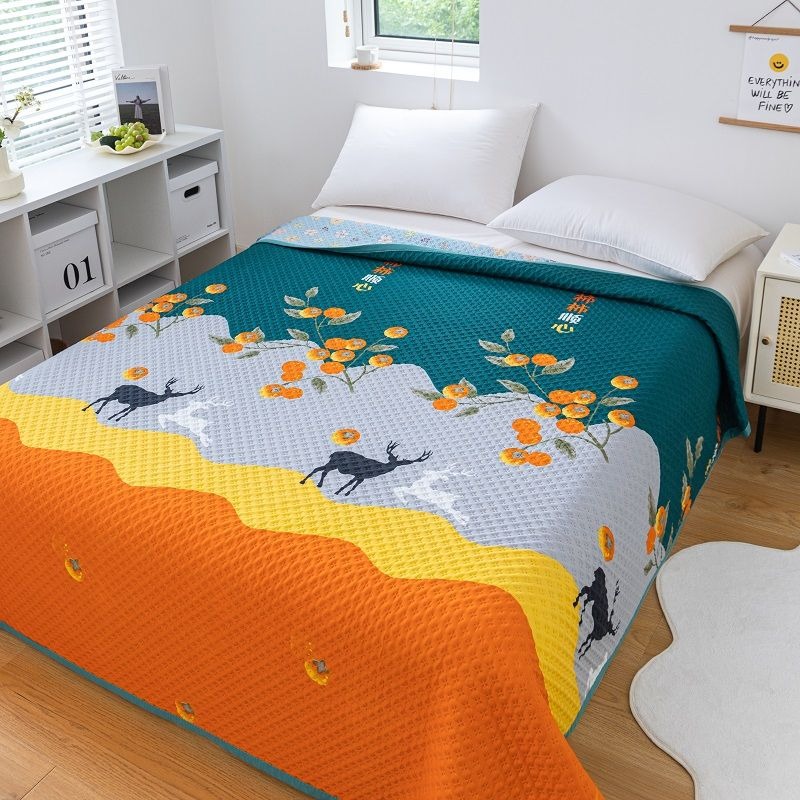 速发床盖盖毯毯防通用双面两用季滑炕单三层夹棉榻榻米床垫四子