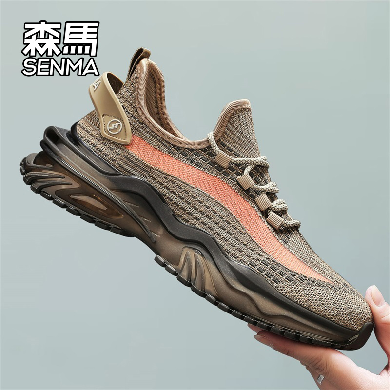 森马男鞋秋季透气飞织网面休闲百搭运动鞋男士防滑软底老爹椰子鞋