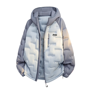 吉普Jeep冬季上衣新款羽绒服男短款连帽加厚保暖防风轻薄外套男款