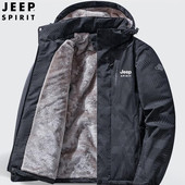 JEEP吉普棉衣男款 冬季 加绒加厚保暖棉袄中老年防风爸爸棉服外套男