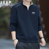 加绒宽松圆领套头长袖 吉普JEEP卫衣男新款 秋冬款 上衣休闲百搭外套