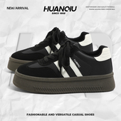 黑色鞋 环球厚底德训鞋 子 增高百搭运动板鞋 休闲女鞋 女2025秋季 新款