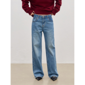 女气质通勤直筒长裤 高级多重洗水牛仔裤 R0W建筑感 JESTOMS