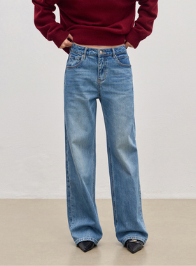 JESTOMS | R0W建筑感/高级多重洗水牛仔裤女气质通勤直筒长裤