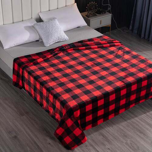 新品Buffalo Plaidm Throw Blanket for Sofa Flannel Fleece 好