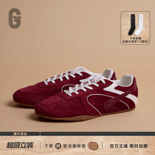 赛车薄底鞋 女新年红休闲板鞋 FOCUS复古安哥拉红德训鞋 GLITTER