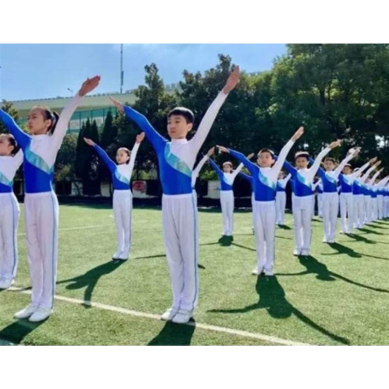 新品中小学生广播体操q比赛服儿童运动会演出舞蹈服健美操团体操图片