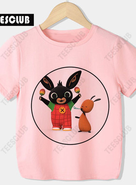 极速Biang Child T-shirt 卡通动画兔子Bing Rabbits印花男女儿童