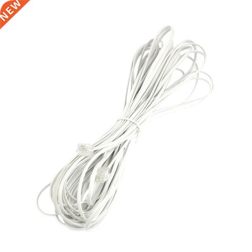 极速White Male 6P2C RJ11 Plug Telephone Fax Modem LVine Cabl