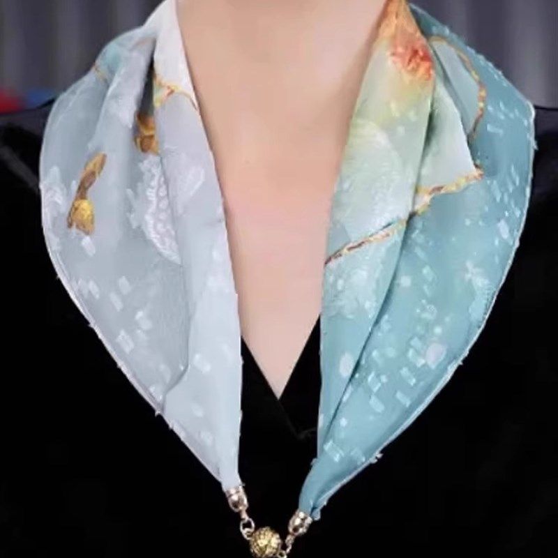 极速2023春秋新款n罗纹缎磁扣小丝巾43*43方巾百搭洋派护颈领巾围,居家日用,保暖披肩,淘宝优惠券,粉丝福利购,淘宝优惠卷