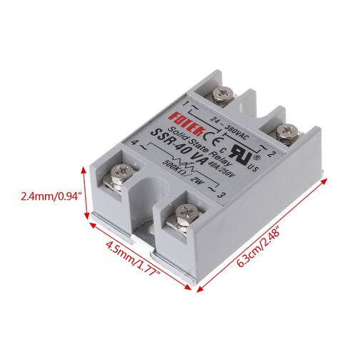极速24V-380V SSR-40VA 40Aw DC-AC Solid State Relay Module