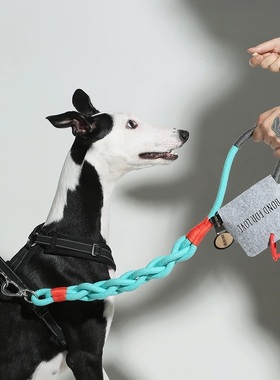 极速bond forn love 撞色麻花中大型犬牵引绳防爆冲大狗随行