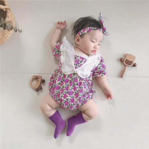 极速韩国i衣ns同款新紫色衣碎花哈202紫色碎花1款U夏款薄款婴儿纯