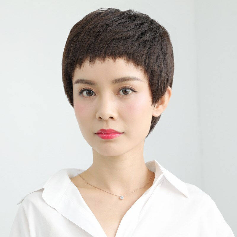 极速姬玛假发女短发全o真人发丝短卷发气质自然蓬松整顶头套女士