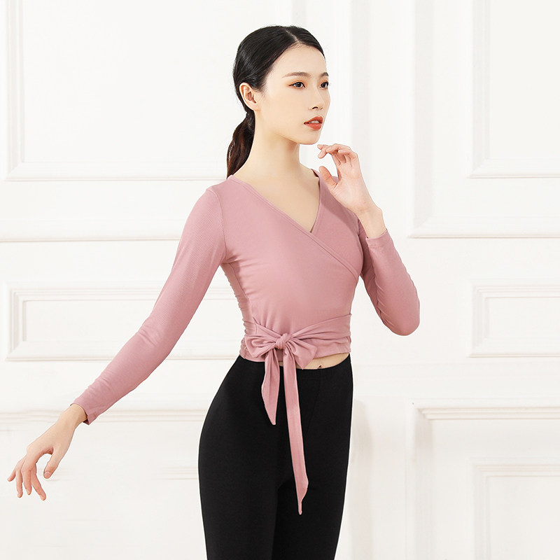 新品现代舞蹈练功服上衣长袖女成人D拉丁舞瑜伽形体专业教师身韵