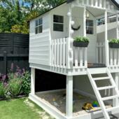 定制庭院小木屋户外儿童游戏组装 树屋防腐木移动花园凉亭实木房子