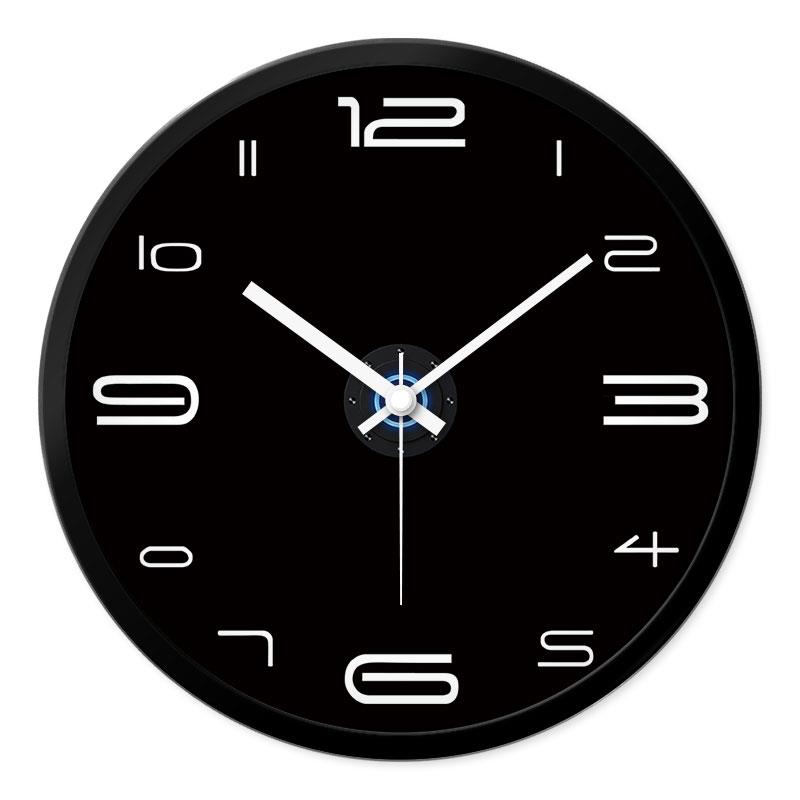 摩门挂钟客厅卧室静音个性时尚简约时钟黑色石英钟表挂表圆形现代