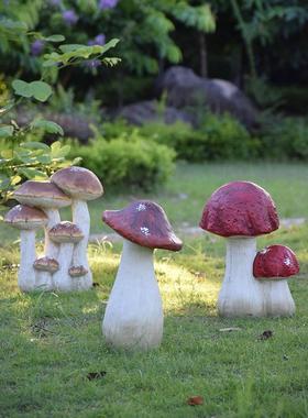 户外树脂彷真植物蘑菇摆件花园庭院卡通园林景观装饰别墅院子造景
