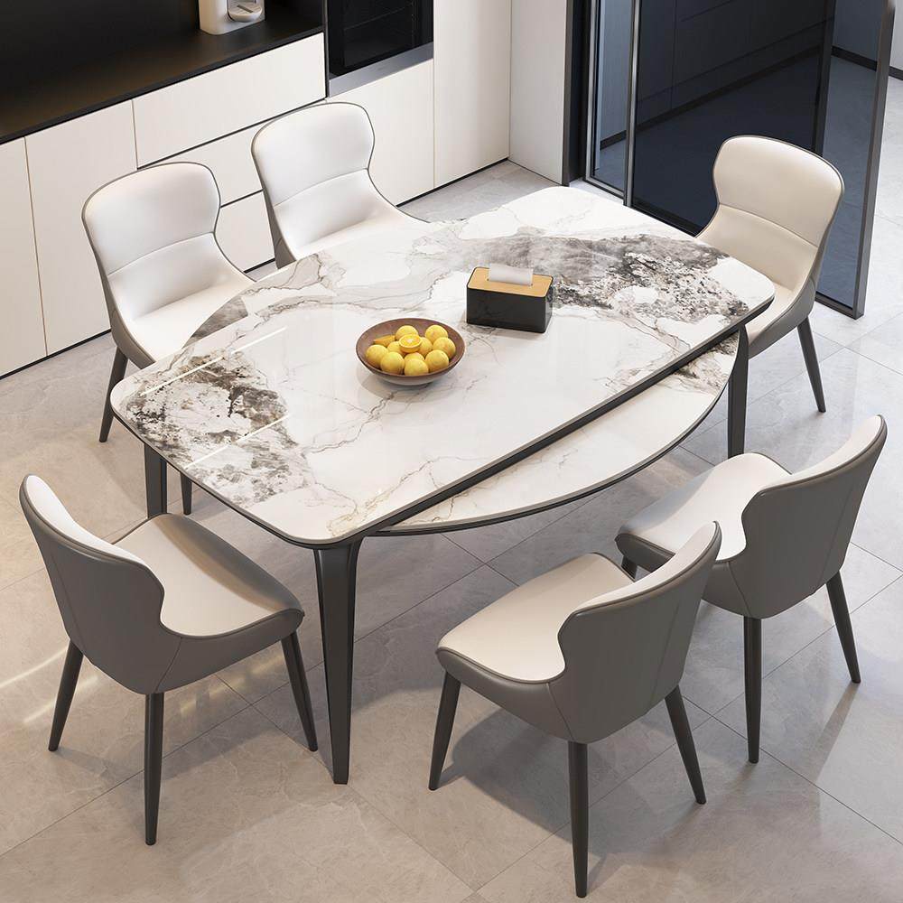 岩板餐桌椅组合可伸缩两用方变园形现代简约意式极简家用吃饭桌子,住宅家具,岩板餐桌,淘宝优惠券,粉丝福利购,淘宝优惠卷