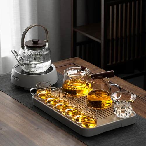 禾阳 玻璃茶具套组家用功夫茶简约耐高温煮泡茶壶小套煮茶壶套组