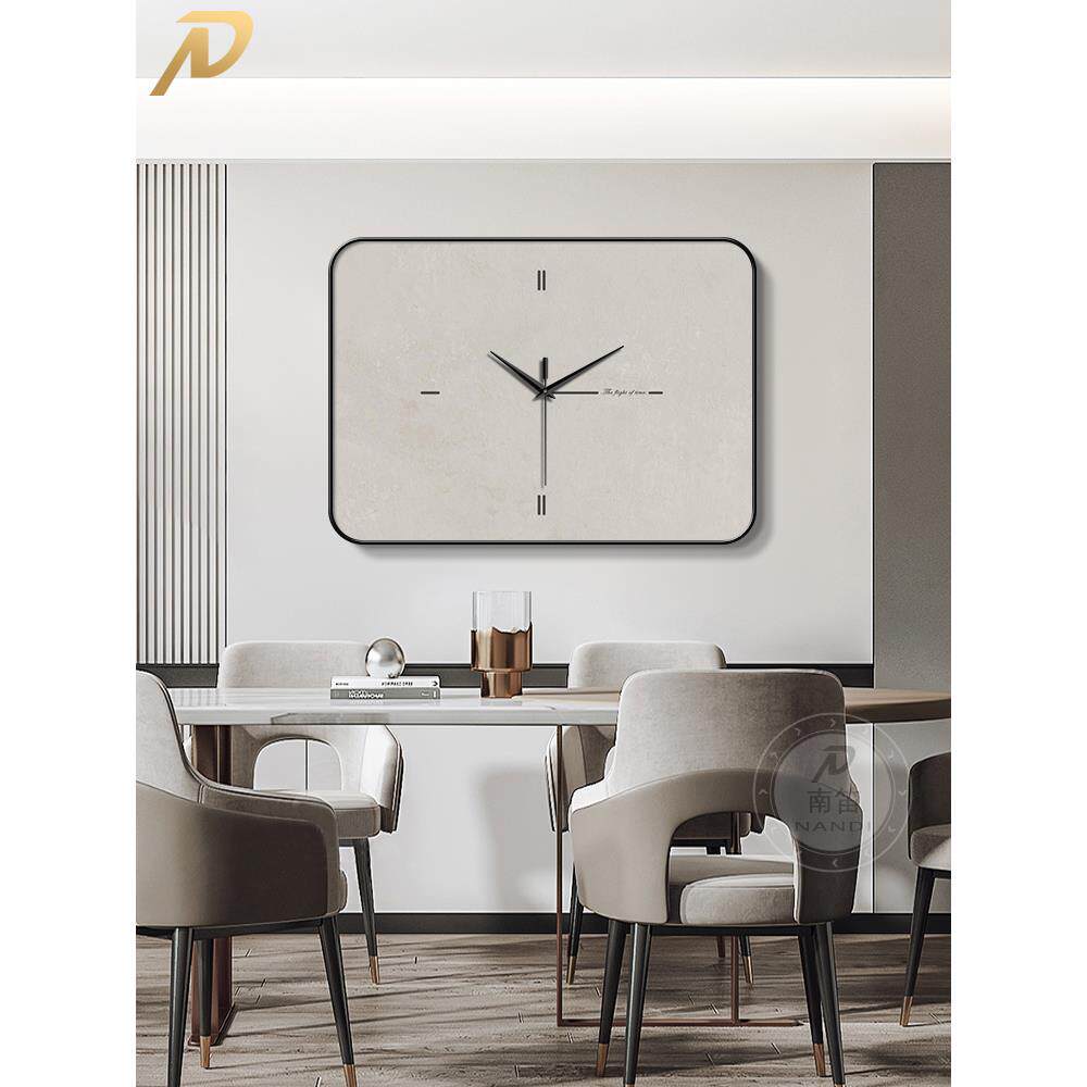 意式极简餐厅装饰画钟表挂钟客厅家用创意艺术时钟现代抽象挂画