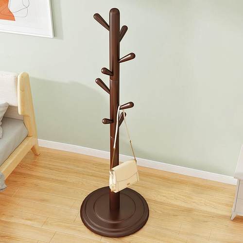 实木衣帽架简易挂衣架落地卧室衣服挂架房间挂包架宿舍衣架子家用