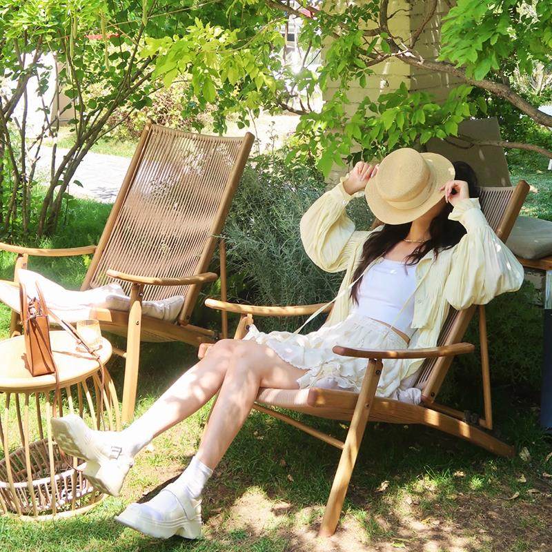 户外可折叠躺椅家用阳台桌椅新中式民宿庭院藤编休闲 椅茶桌椅套,住宅家具,折叠椅/躺椅,淘宝优惠券,粉丝福利购,淘宝优惠卷