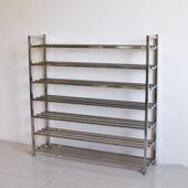 尚井八年鞋 架不锈钢家用门口大号鞋 架多层结实耐用出租房用带轮子