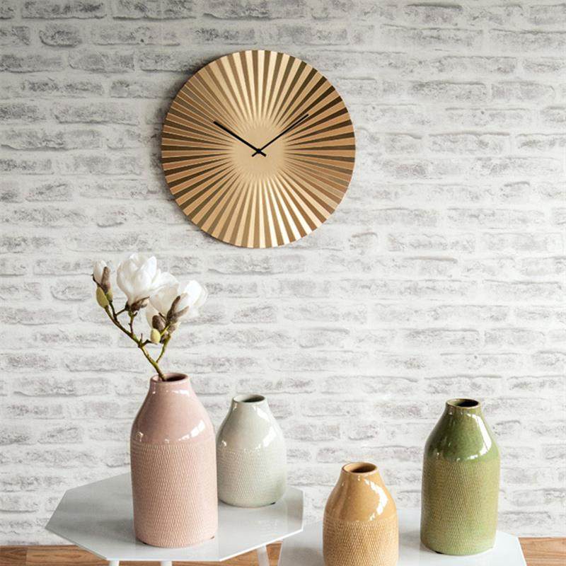 现代简约钟表家用时钟金色挂钟客厅个性创意时尚北欧卧室静音挂表
