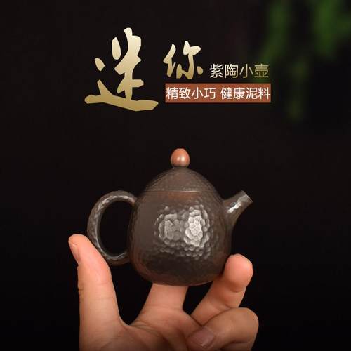 滇垚云南建水紫陶茶壶小容量素壶手工纯色泡茶单壶功夫茶具手把壶
