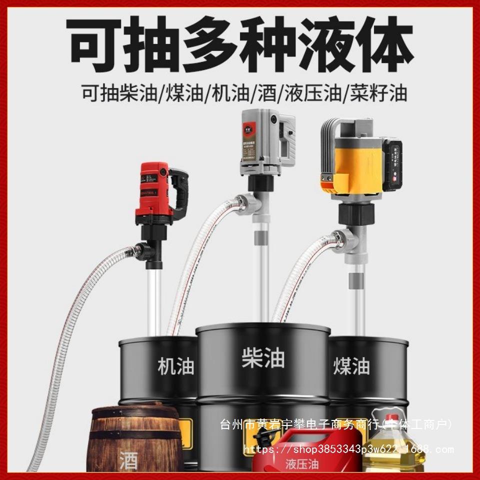 手提式锂电电动抽油泵220v大功率油桶泵抽油器柴油泵加油泵加油机